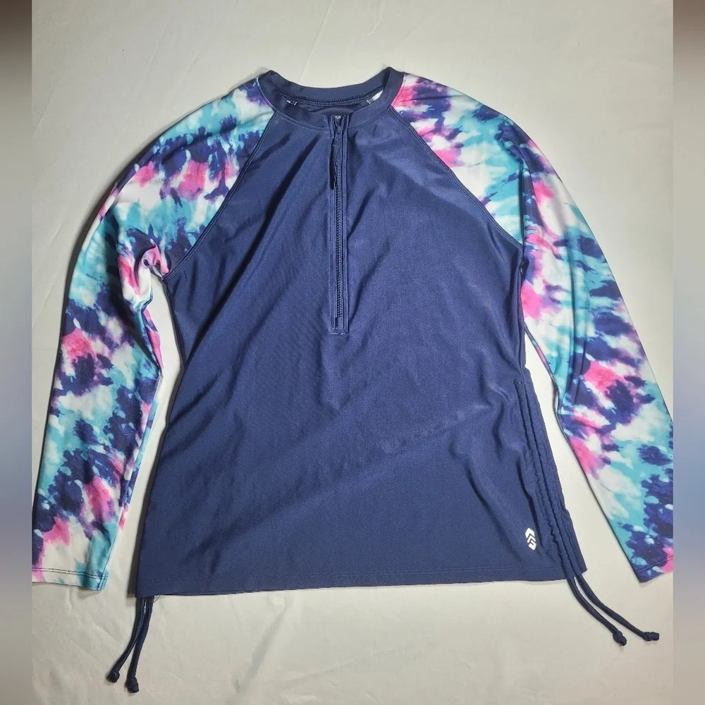 Free Country Tie Dye Long Sleeve Quarter Zip Outdoor Shirt sz M SA1813132